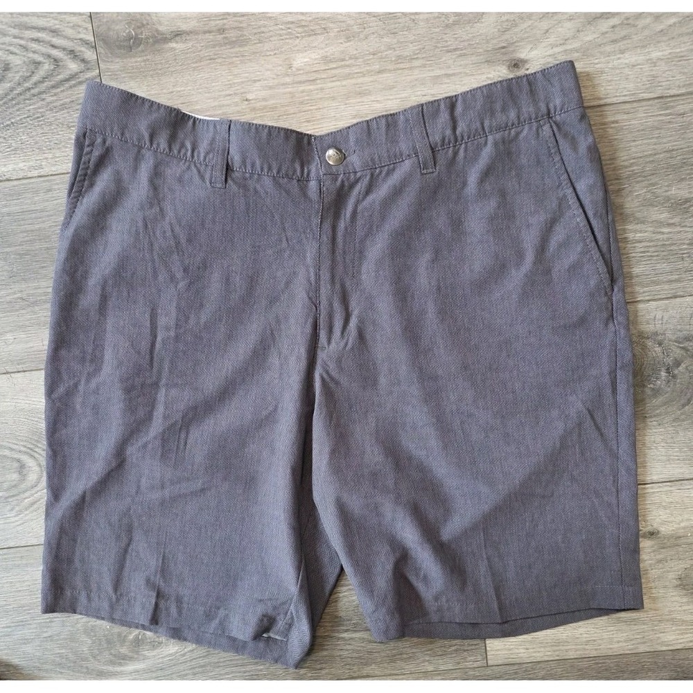 Adidas Crosshatch Mens 36‎ Golf Chino Shorts Grey Performance Athletic Logo